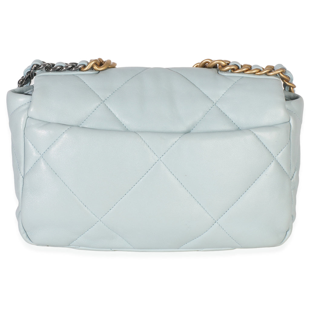 Light Blue Quilted Lambskin Medium Chanel 19 Flap Bag