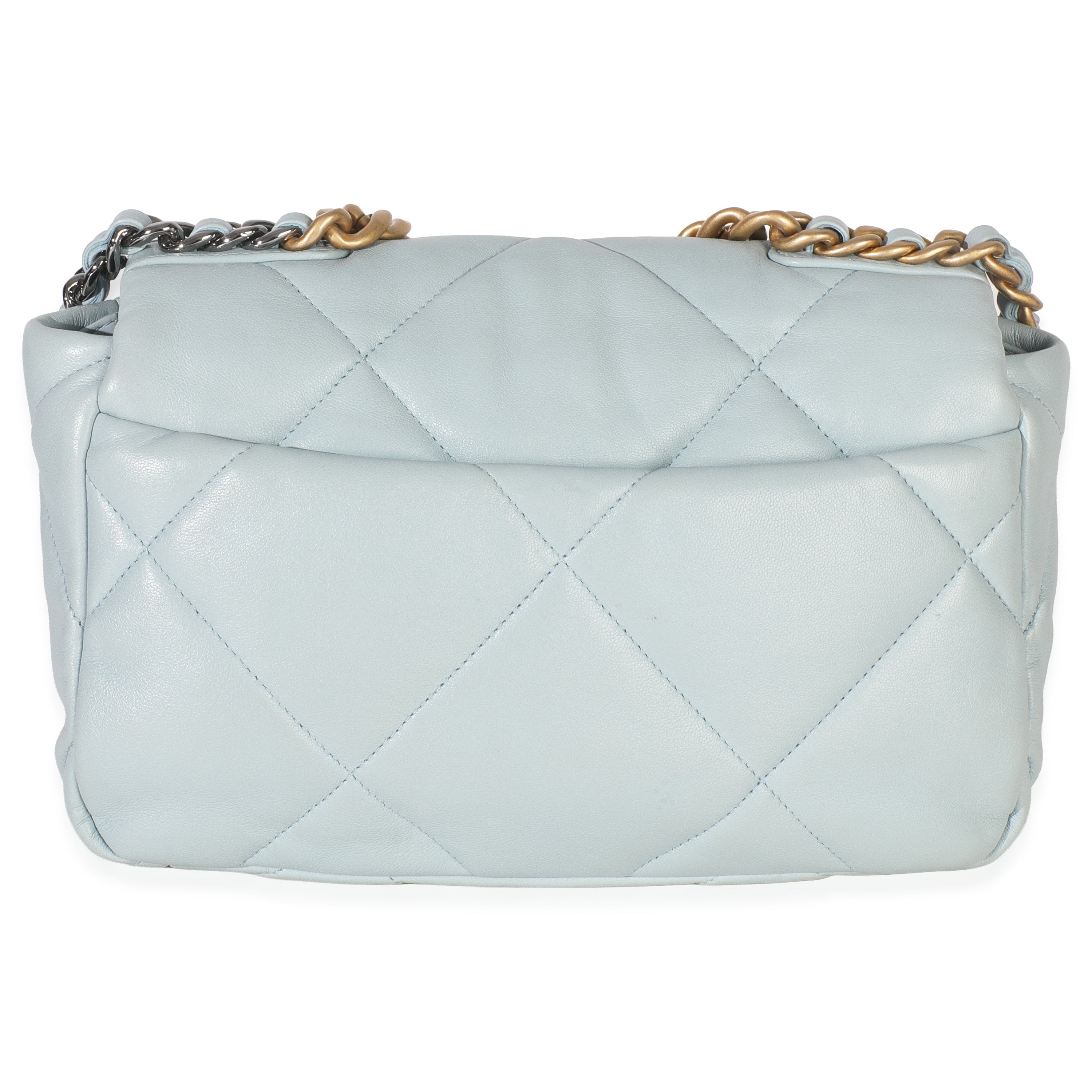 Light Blue Quilted Lambskin Medium Chanel 19 Flap Bag