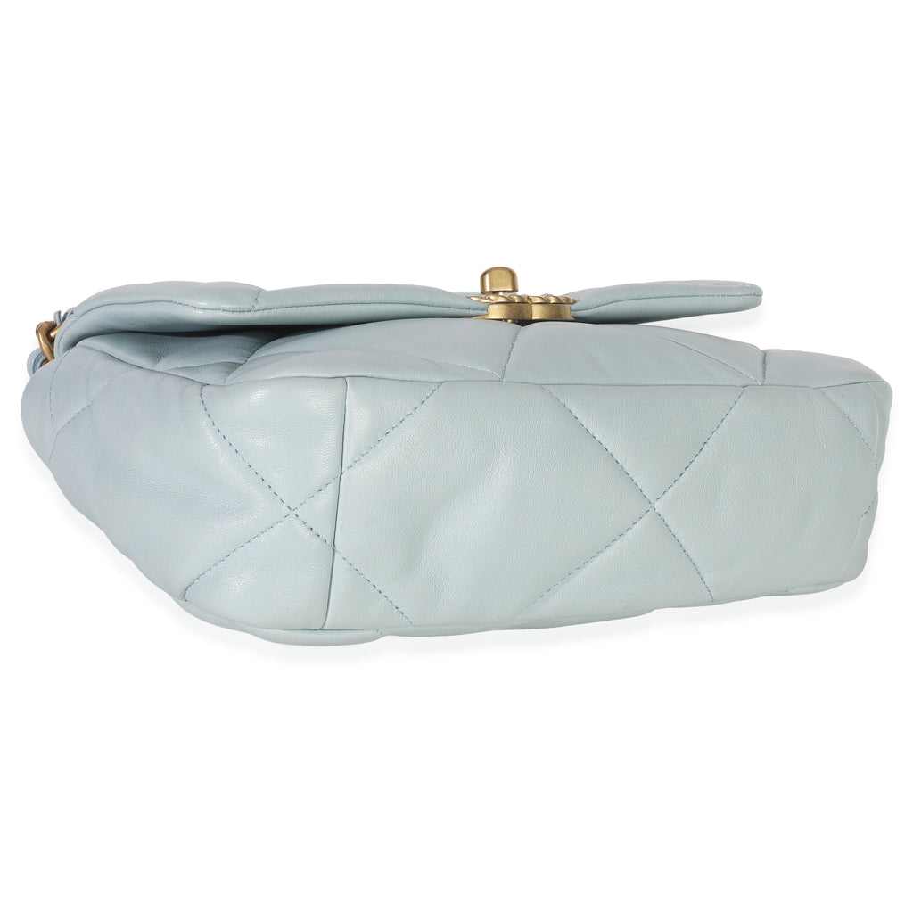 Light Blue Quilted Lambskin Medium Chanel 19 Flap Bag