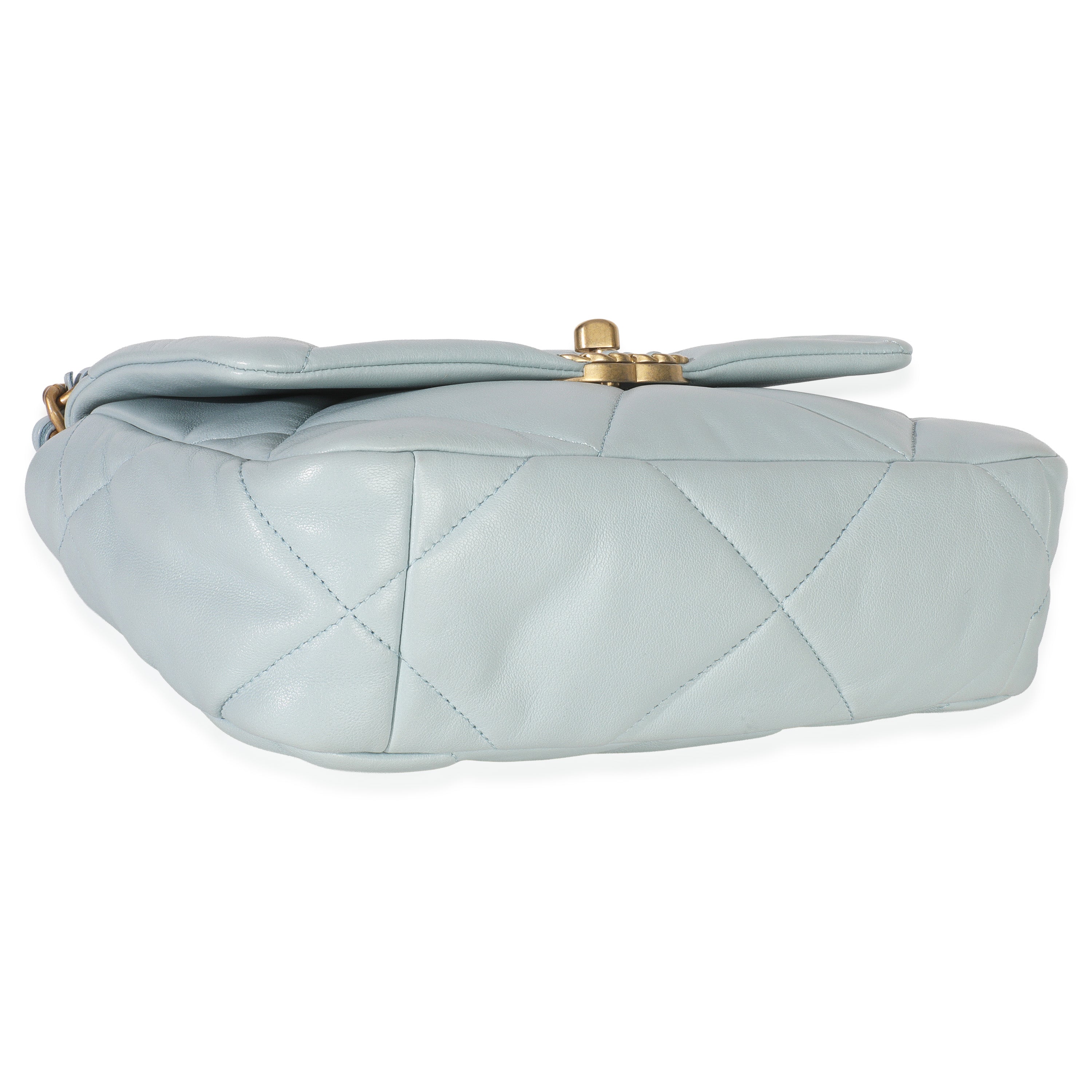 Light Blue Quilted Lambskin Medium Chanel 19 Flap Bag