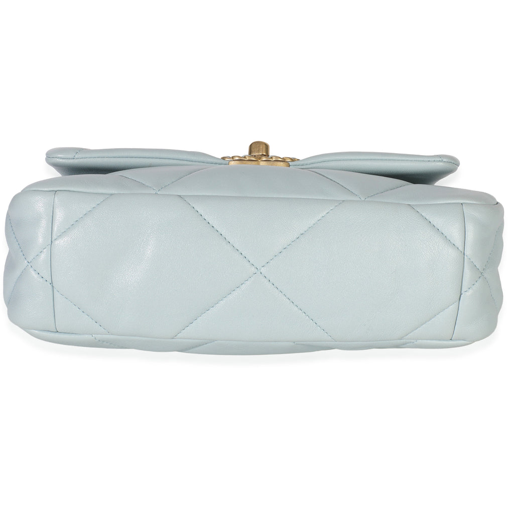 Light Blue Quilted Lambskin Medium Chanel 19 Flap Bag