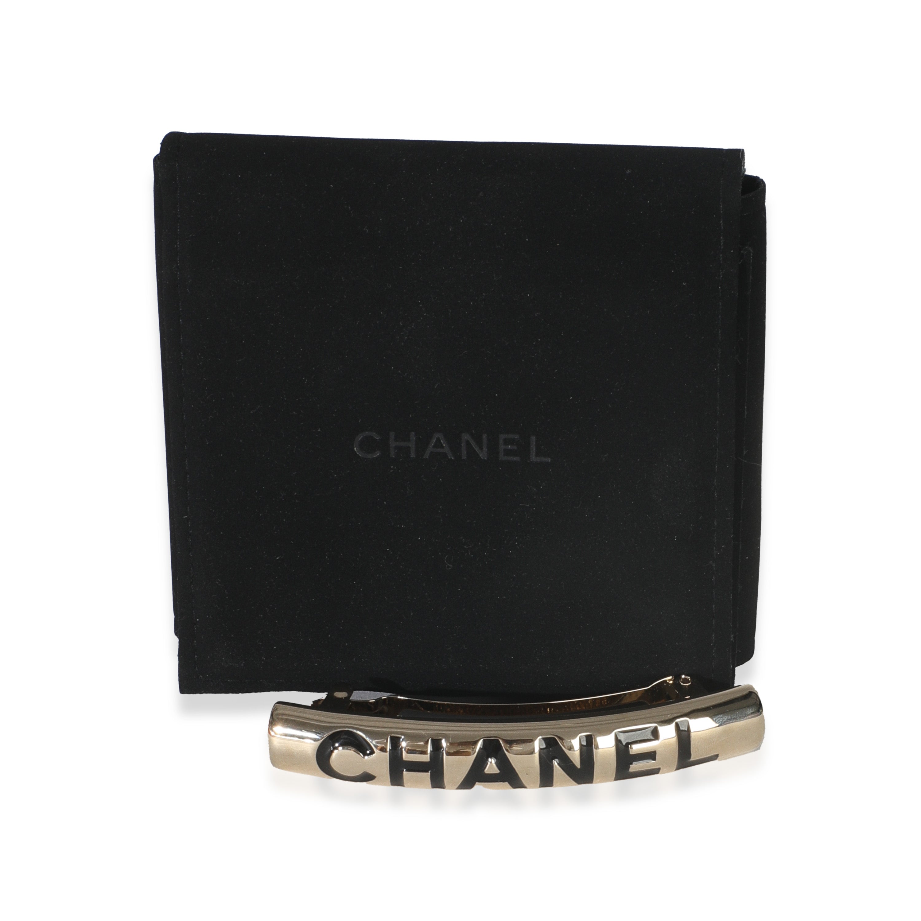25A Gold Metal Enamel Logo Hair Clip