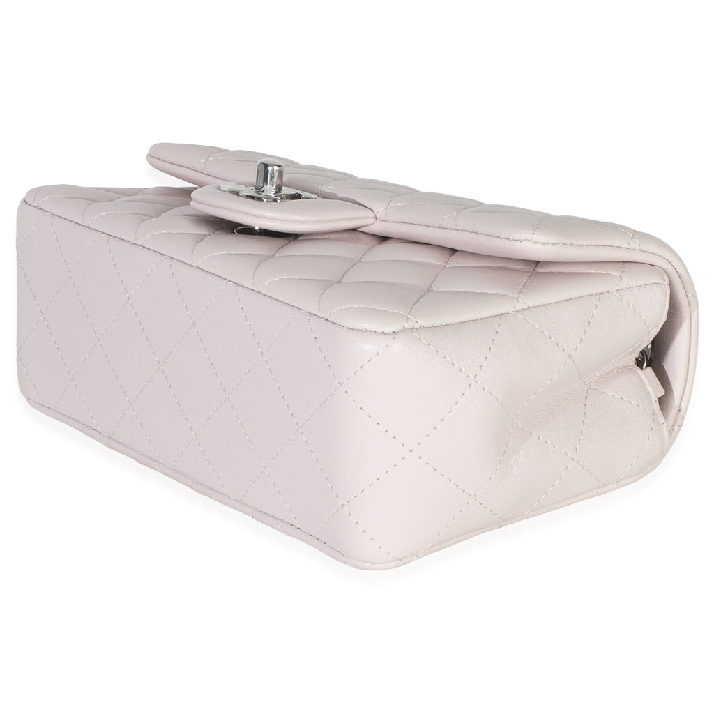 Violet Clair Quilted Lambskin Rectangle Mini Flap