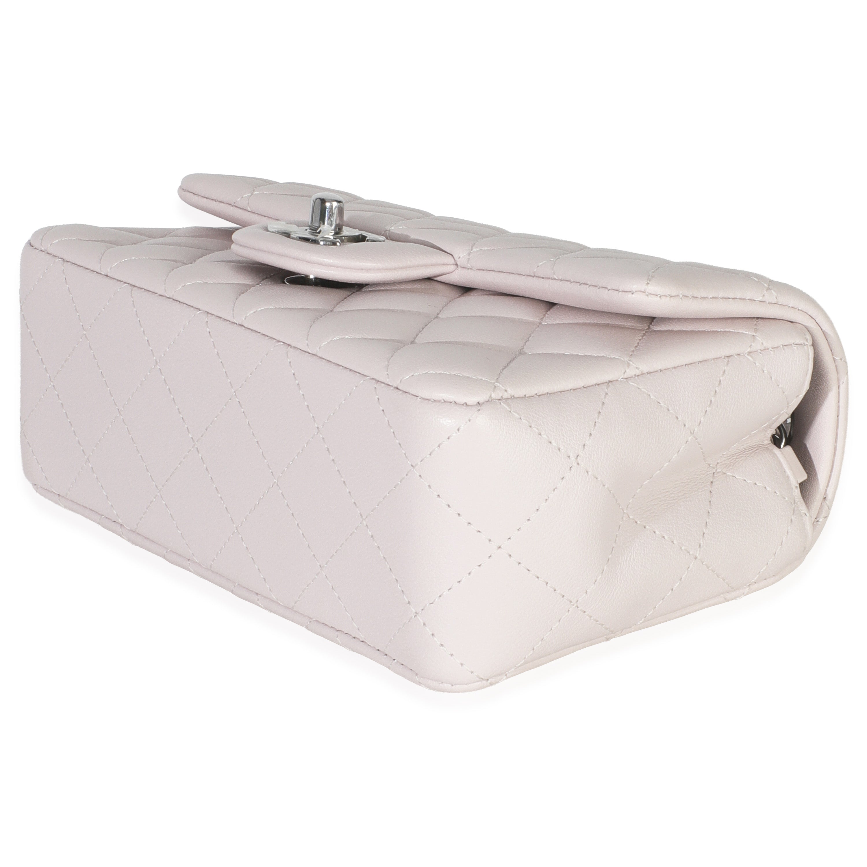 Violet Clair Quilted Lambskin Rectangle Mini Flap