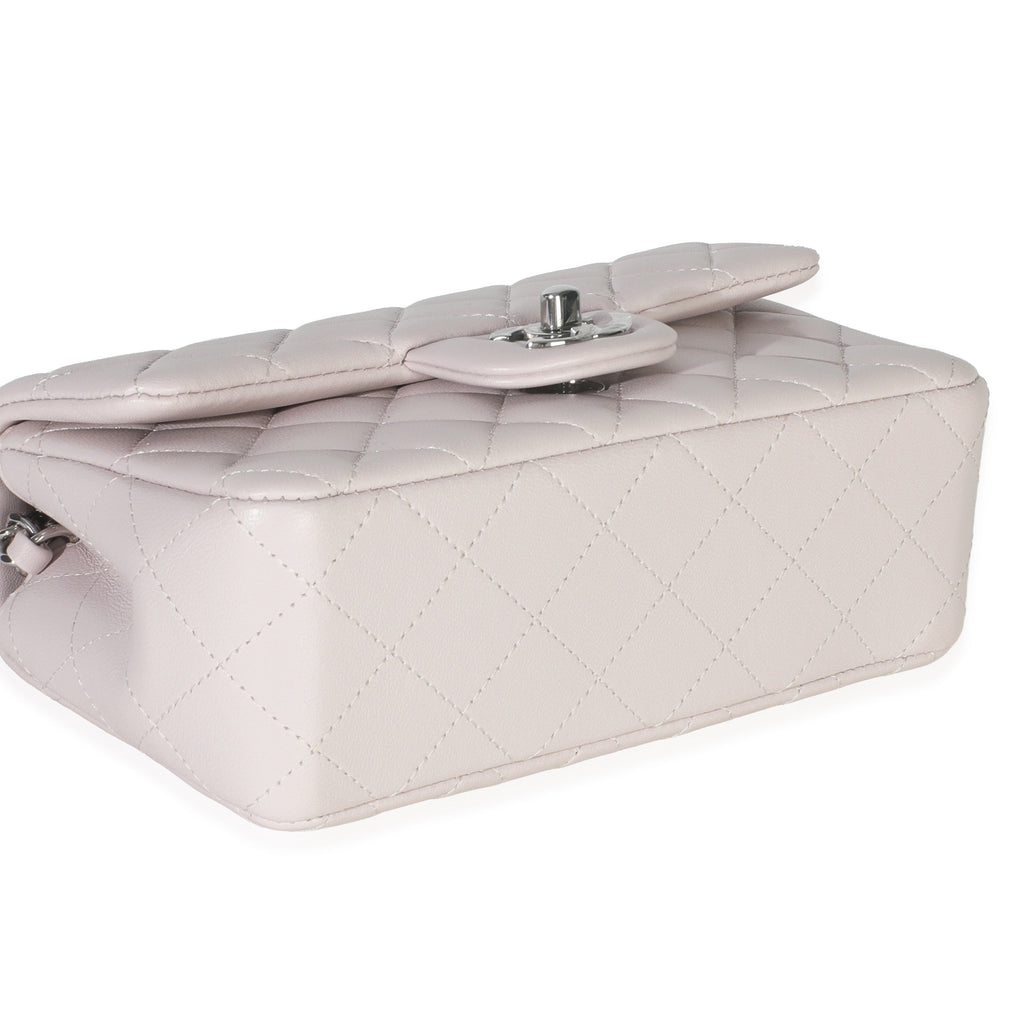 Violet Clair Quilted Lambskin Rectangle Mini Flap