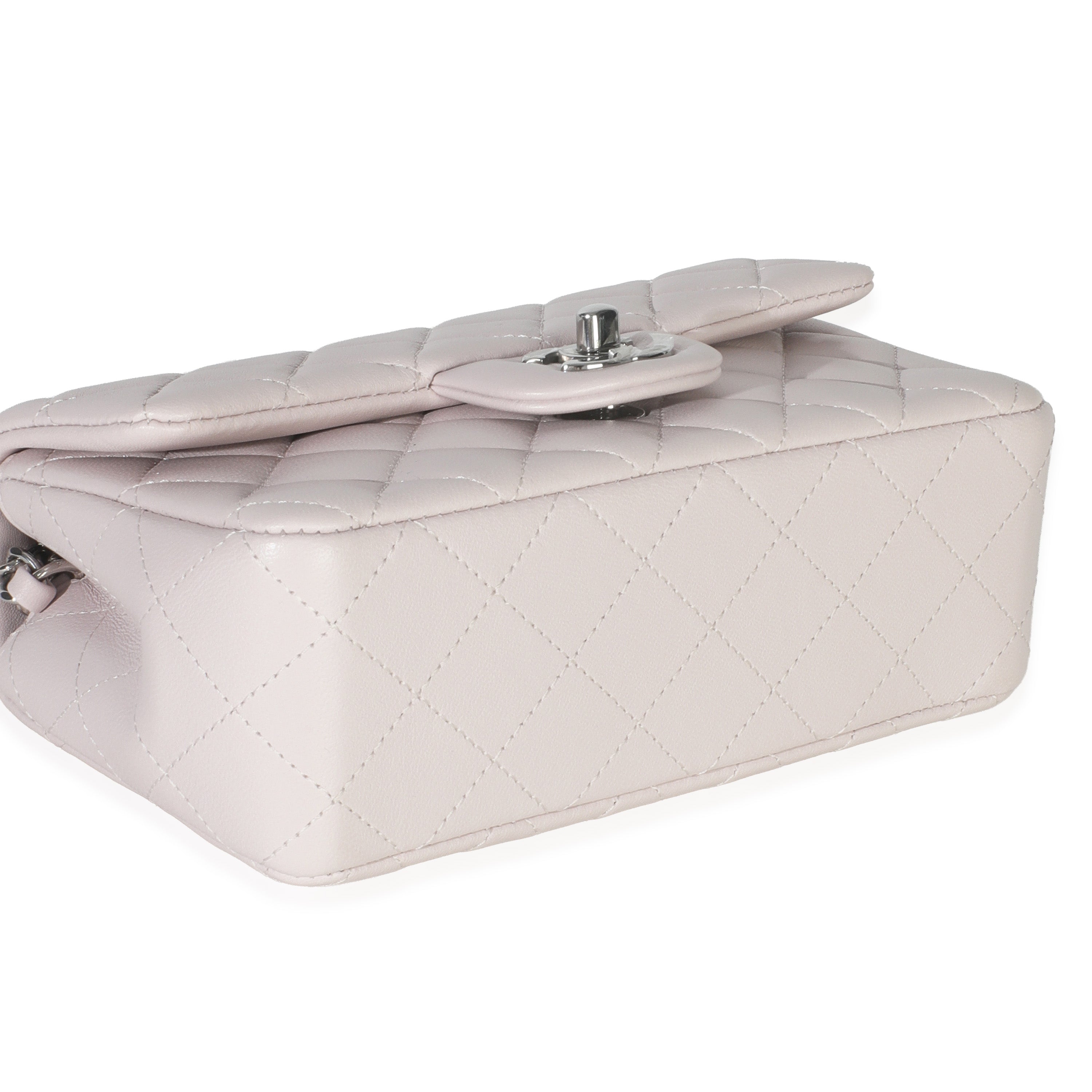 Violet Clair Quilted Lambskin Rectangle Mini Flap
