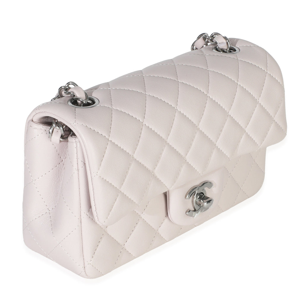 Violet Clair Quilted Lambskin Rectangle Mini Flap