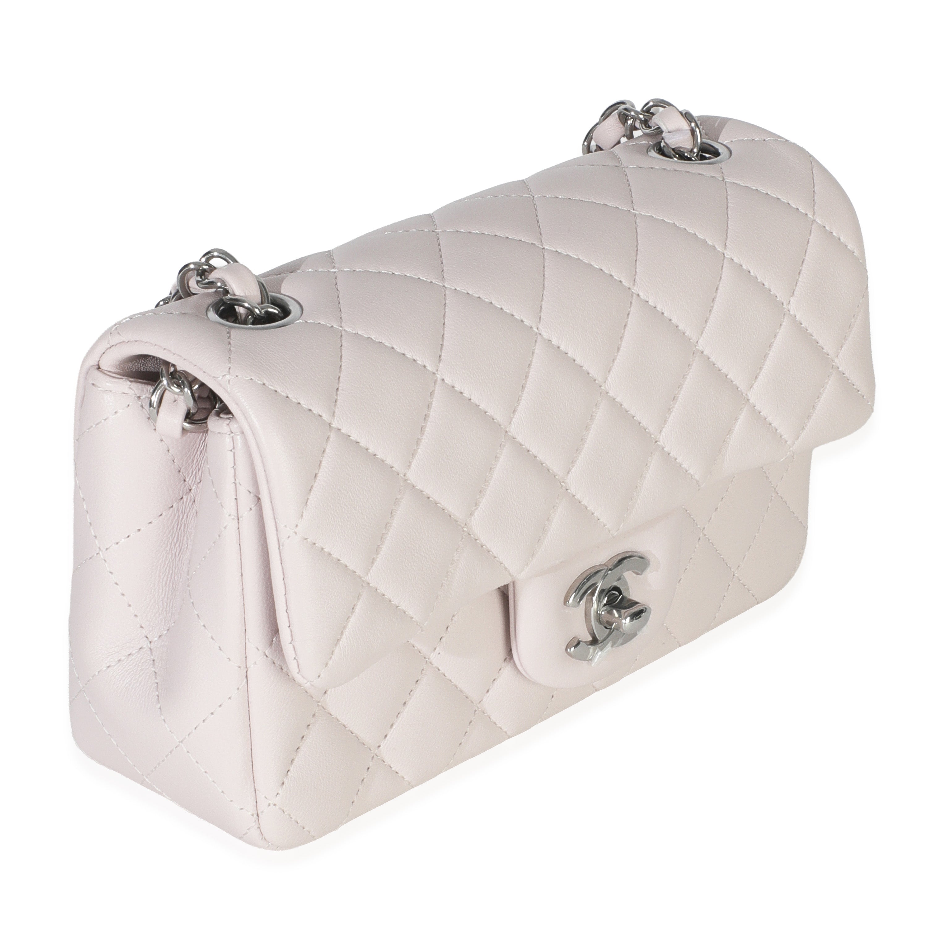 Violet Clair Quilted Lambskin Rectangle Mini Flap