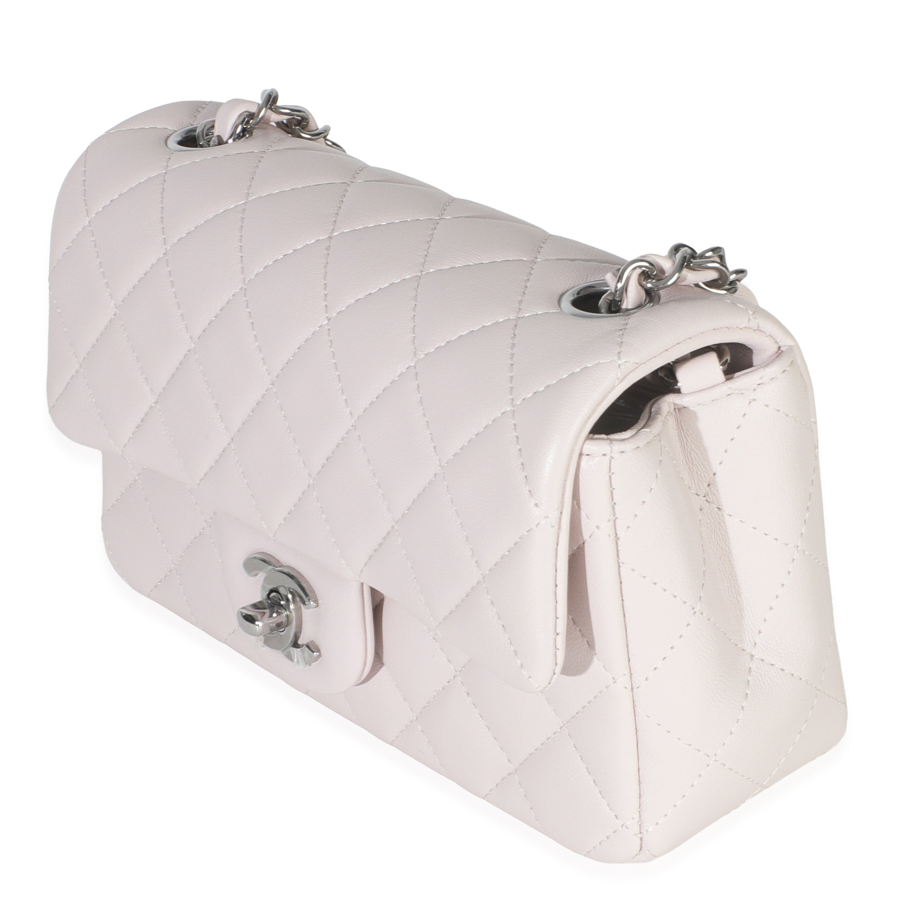 Violet Clair Quilted Lambskin Rectangle Mini Flap