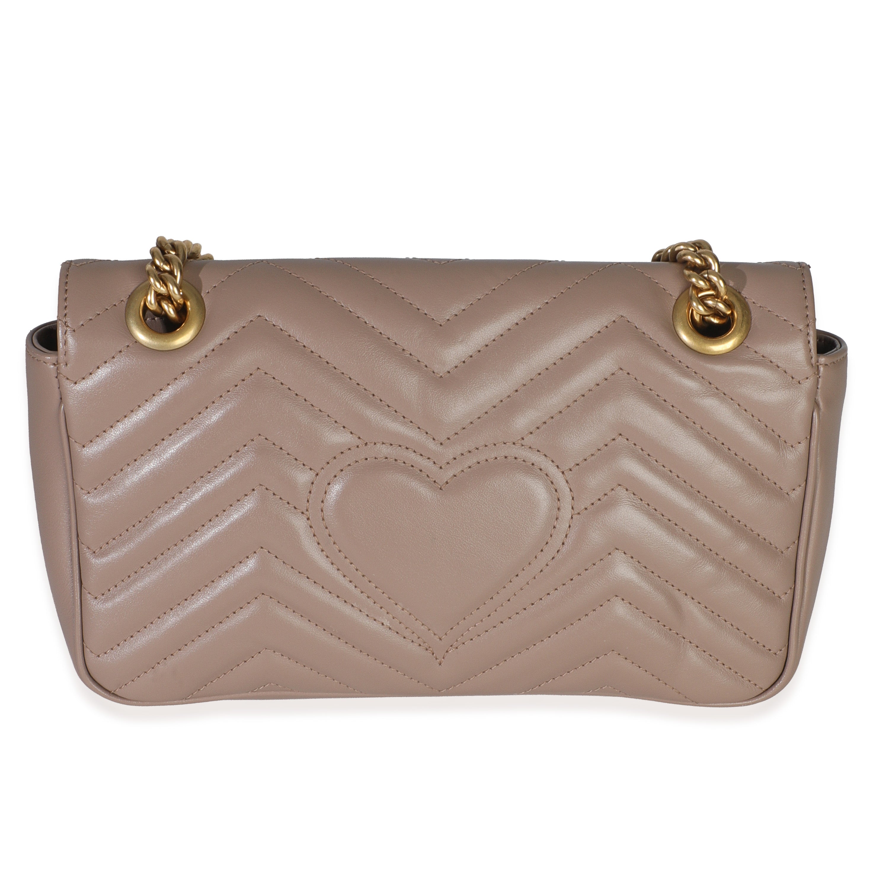 Porcelain Rose Calfskin Matelasse Medium GG Marmont Shoulder Bag