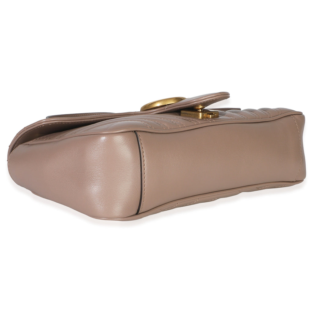 Porcelain Rose Calfskin Matelasse Medium GG Marmont Shoulder Bag