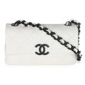 White Quilted Caviar Mini My Everything Flap Handbag