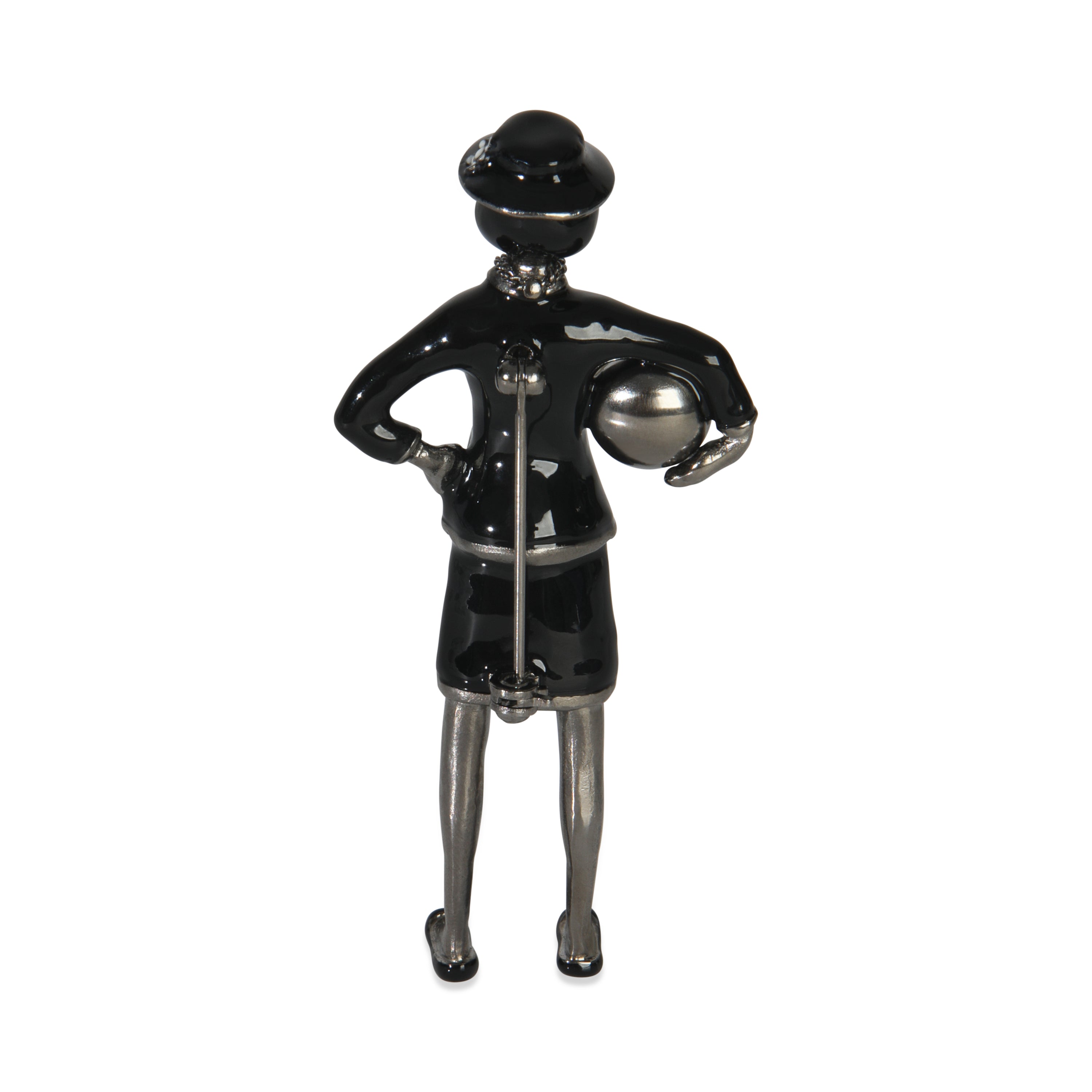2012 Faux Pearl & Enamel Mademoiselle Brooch Brooch