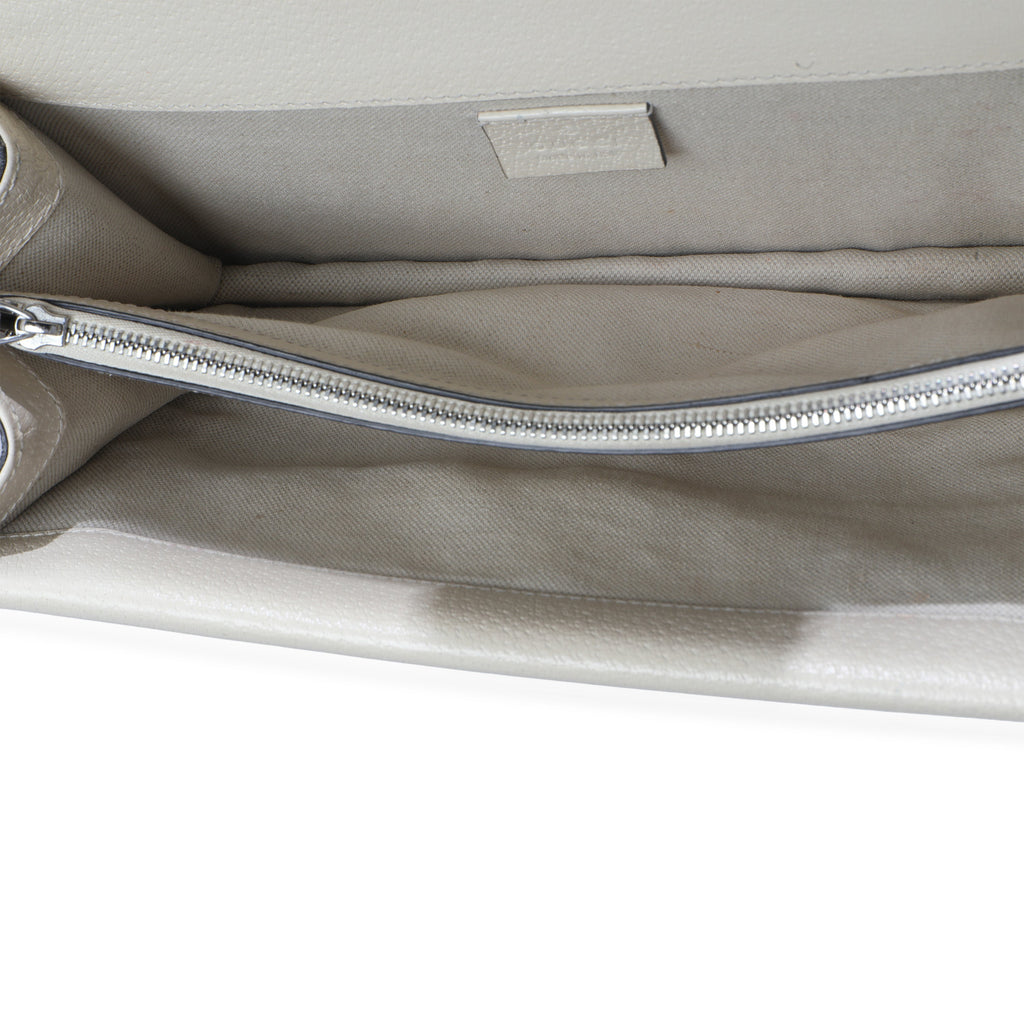 Mystic White Textured Calfskin Crystal Small Dionysus Bag