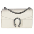Mystic White Textured Calfskin Crystal Small Dionysus Bag