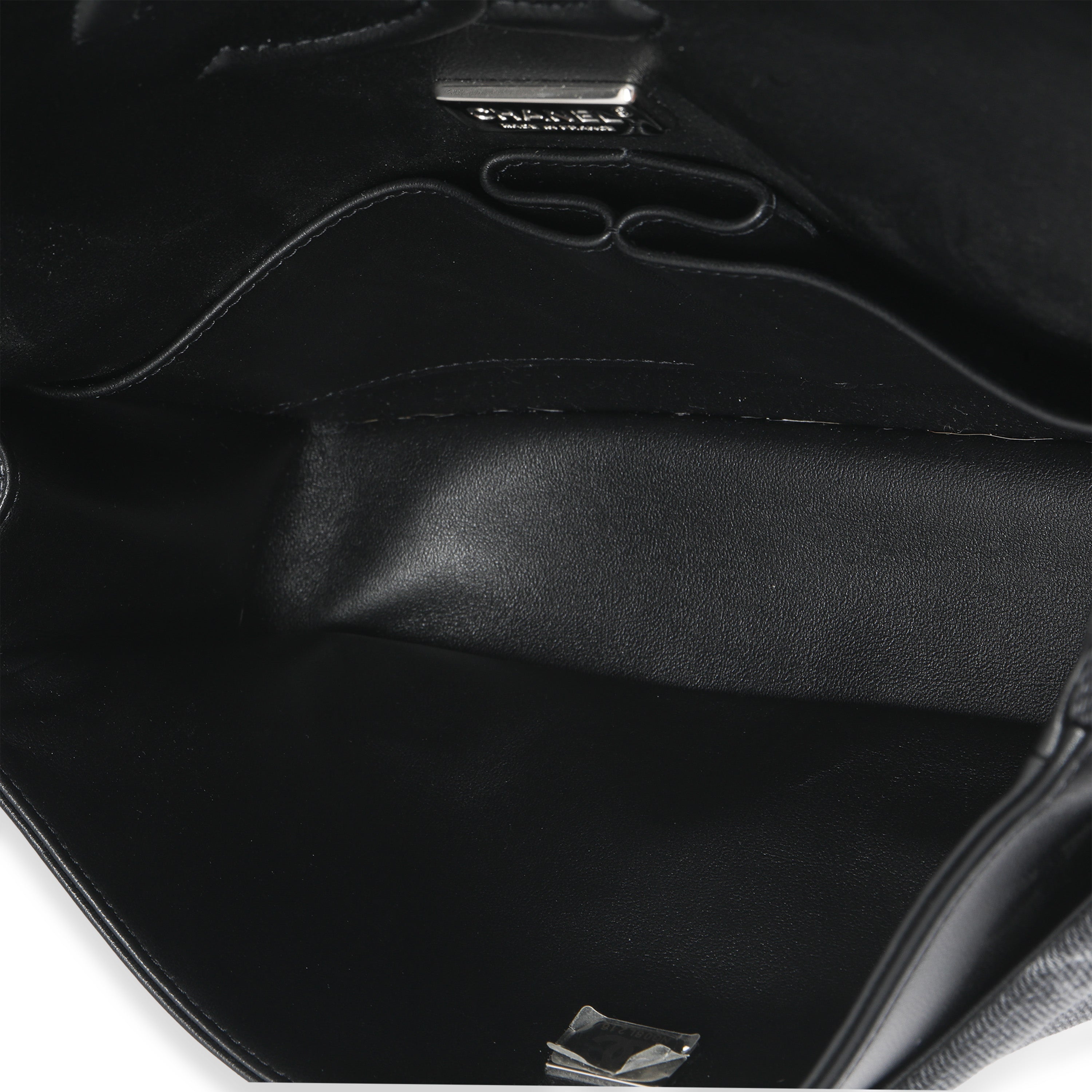 Black Denim Sequin CC Medium Classic Double Flap Bag