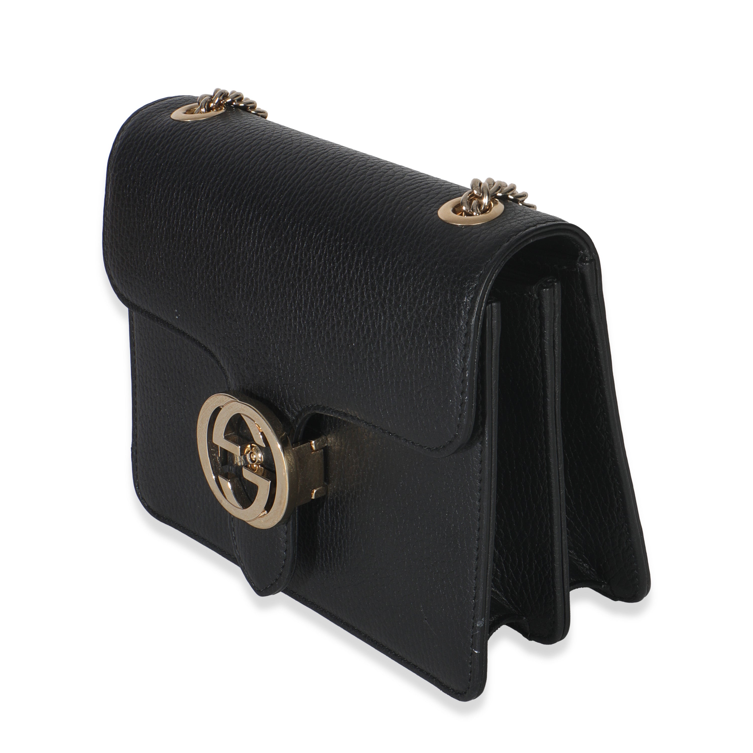 Black Dollar Calfskin Interlocking G Small Bag