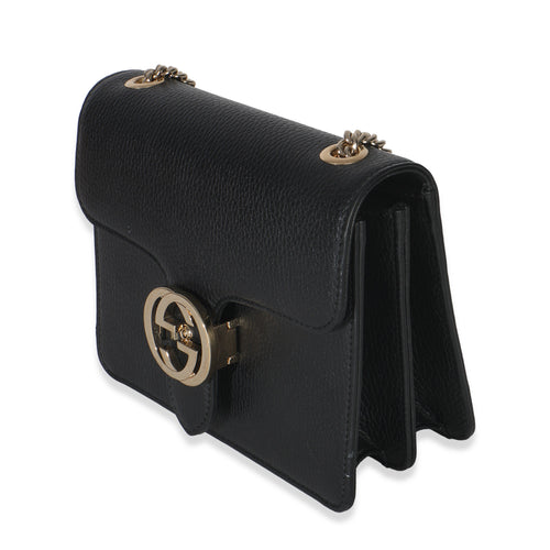 Black Dollar Calfskin Interlocking G Small Bag
