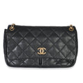 Black Ultimate Stitch Calfskin Retro Chain Flap Bag