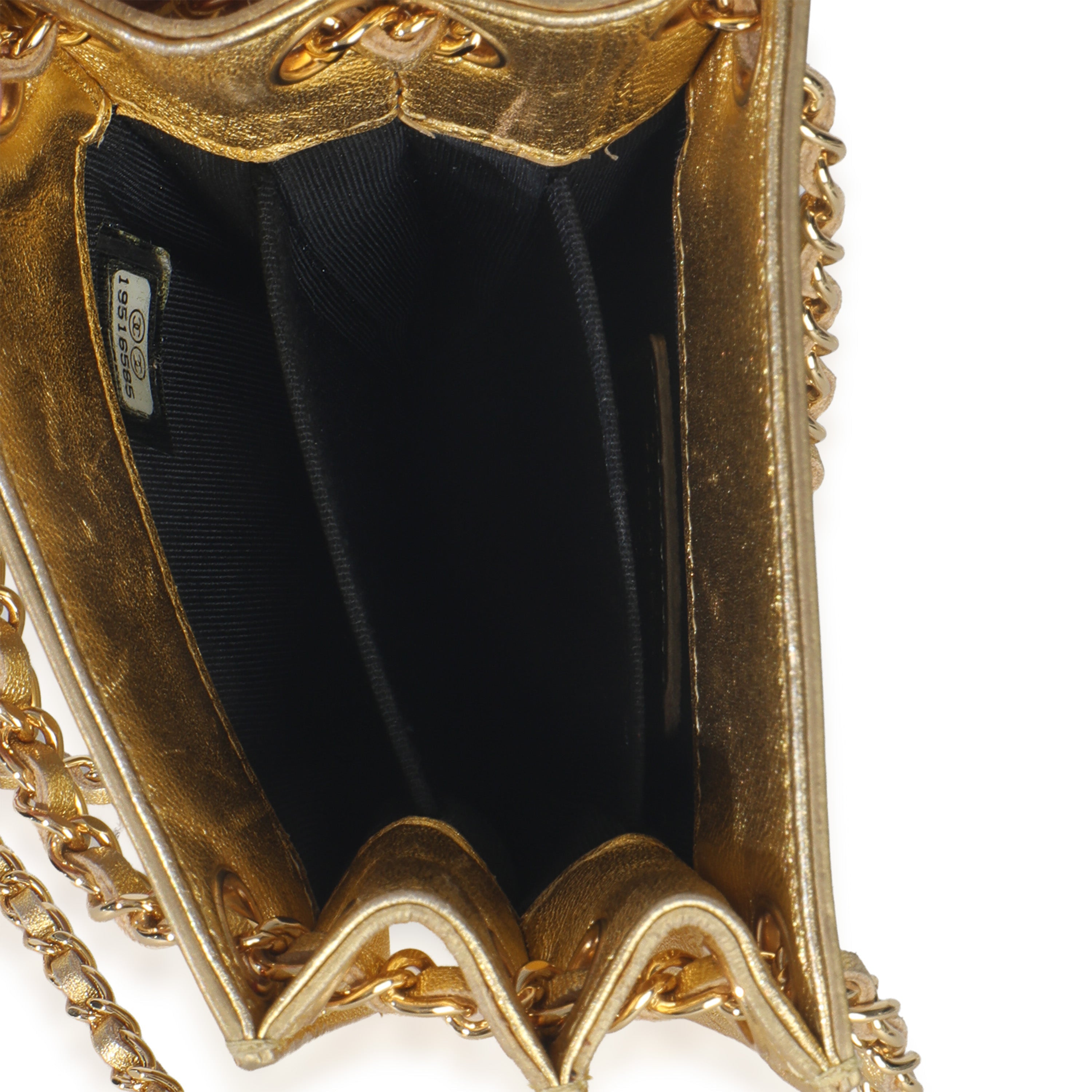 Gold Patent CC Phone Holder Crossbody