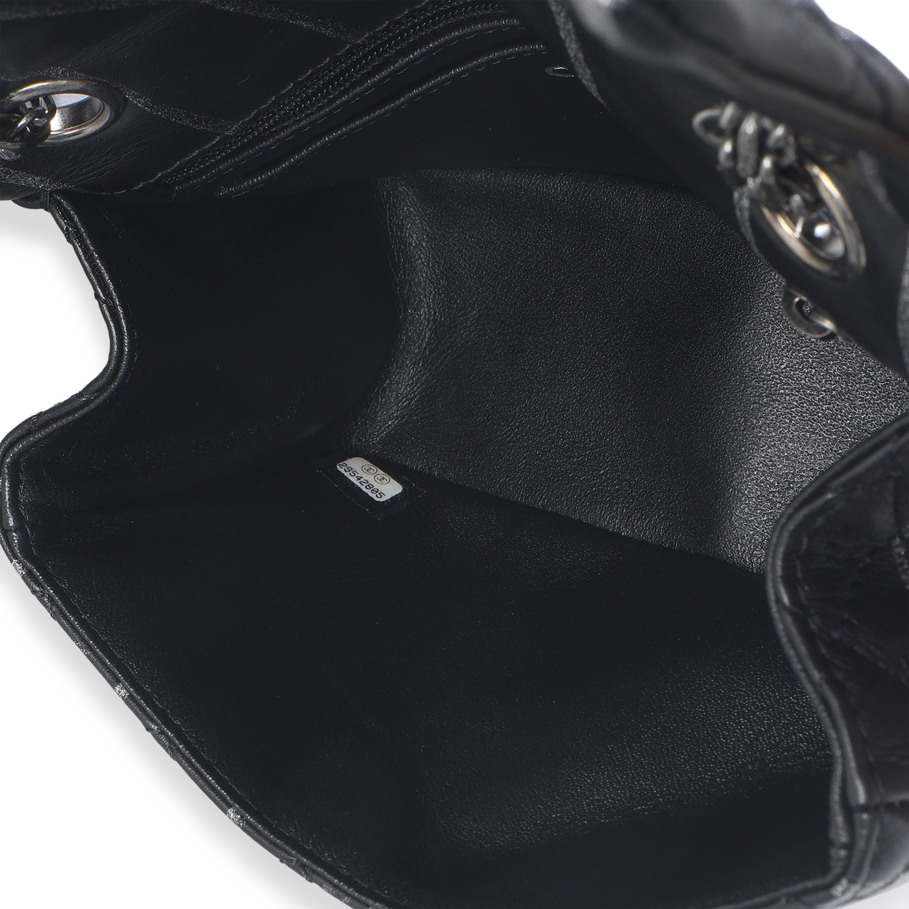 Black Quilted Aged Calfskin Glitter Stripe Mini Reissue 2.55 Flap Bag