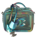 Green Iridescent PVC Small Filigree Vanity Case