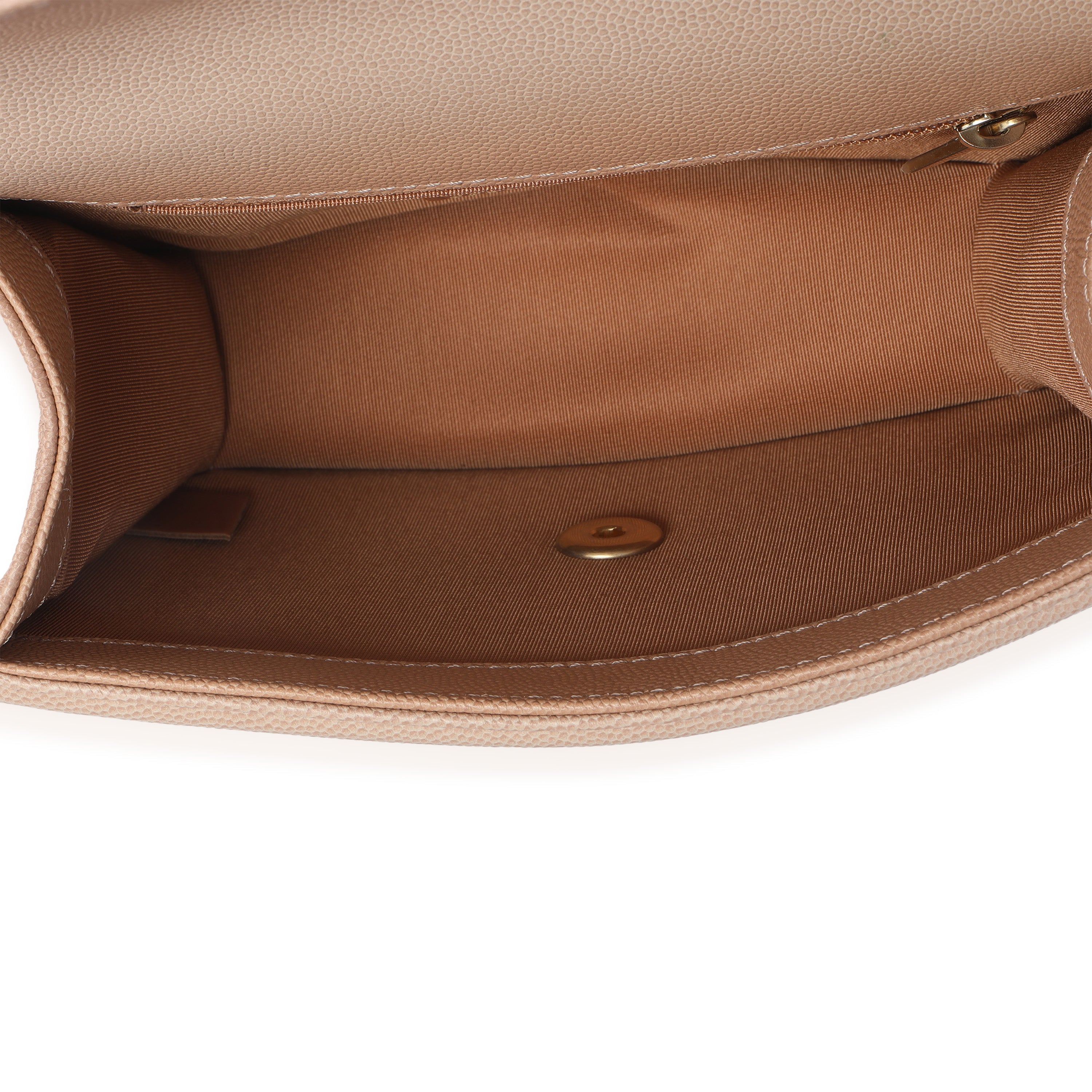 Beige Quilted Ombre Caviar Small Sunset On The Sea Belt Bag