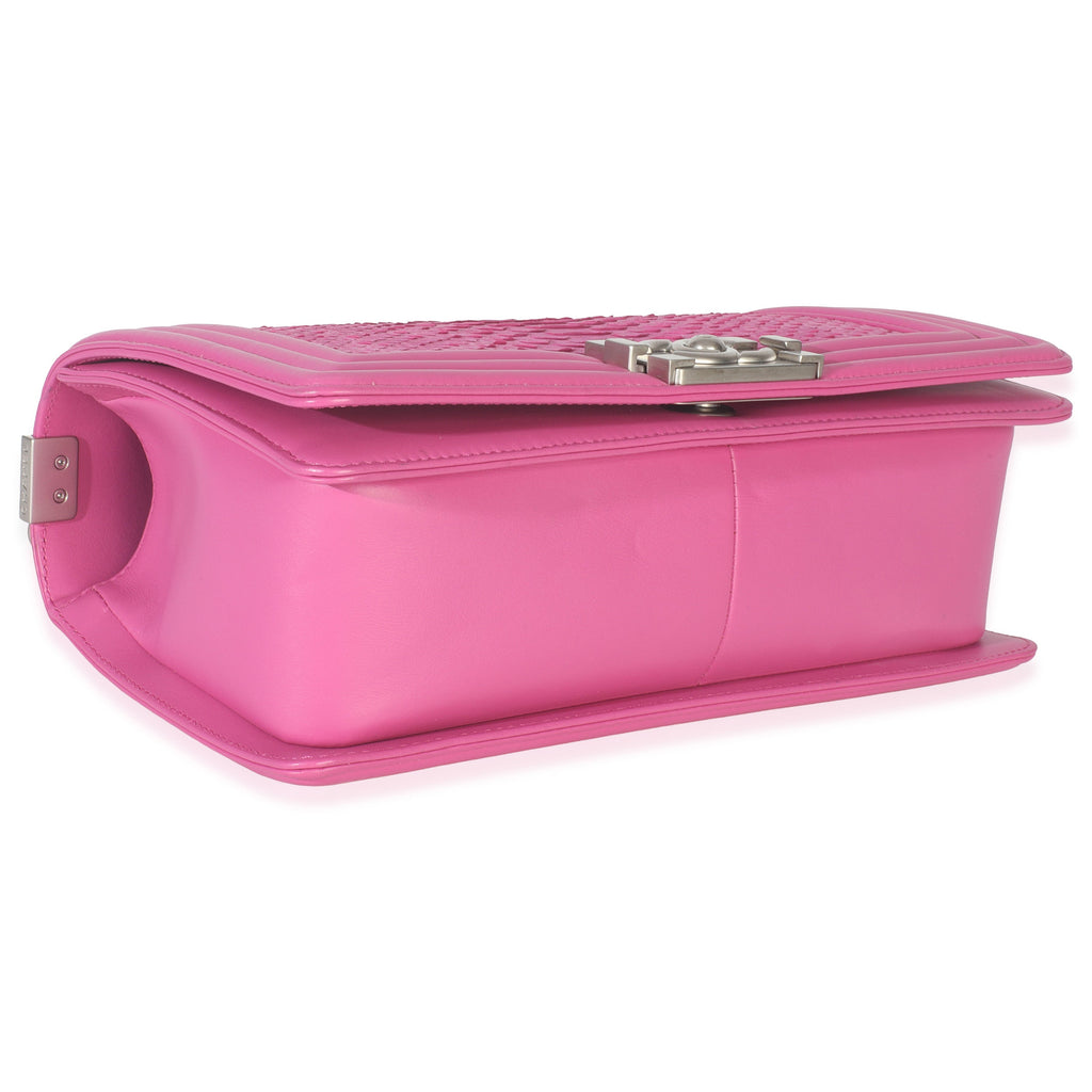 Pink Matte Python Old Medium Boy Bag