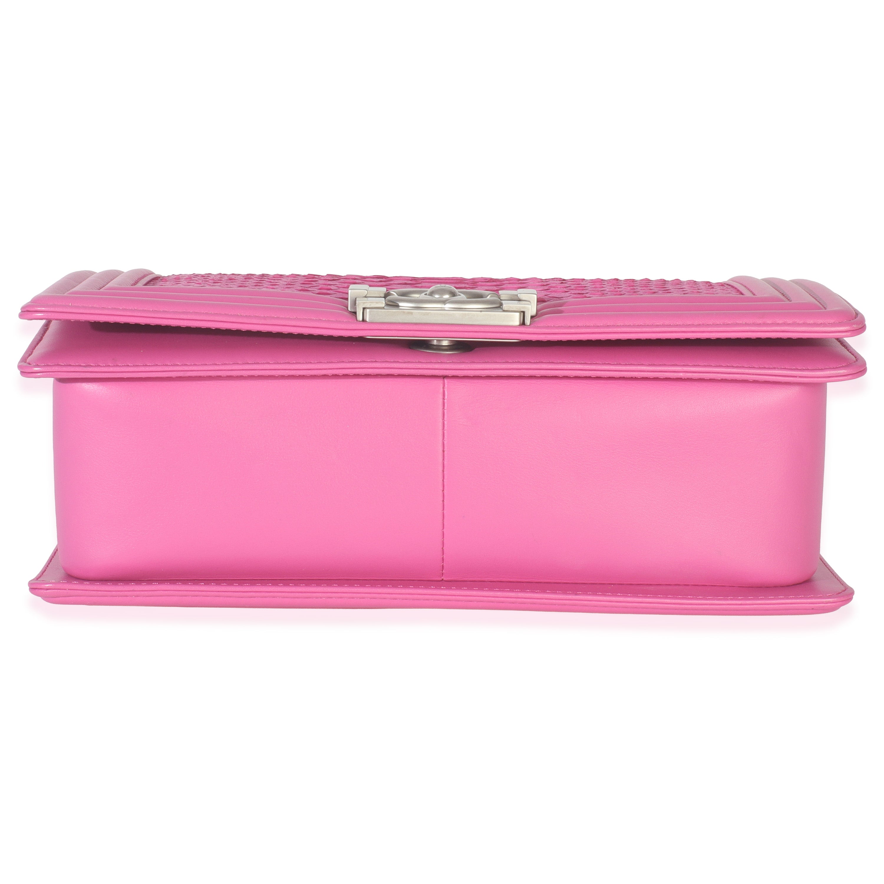 Pink Matte Python Old Medium Boy Bag