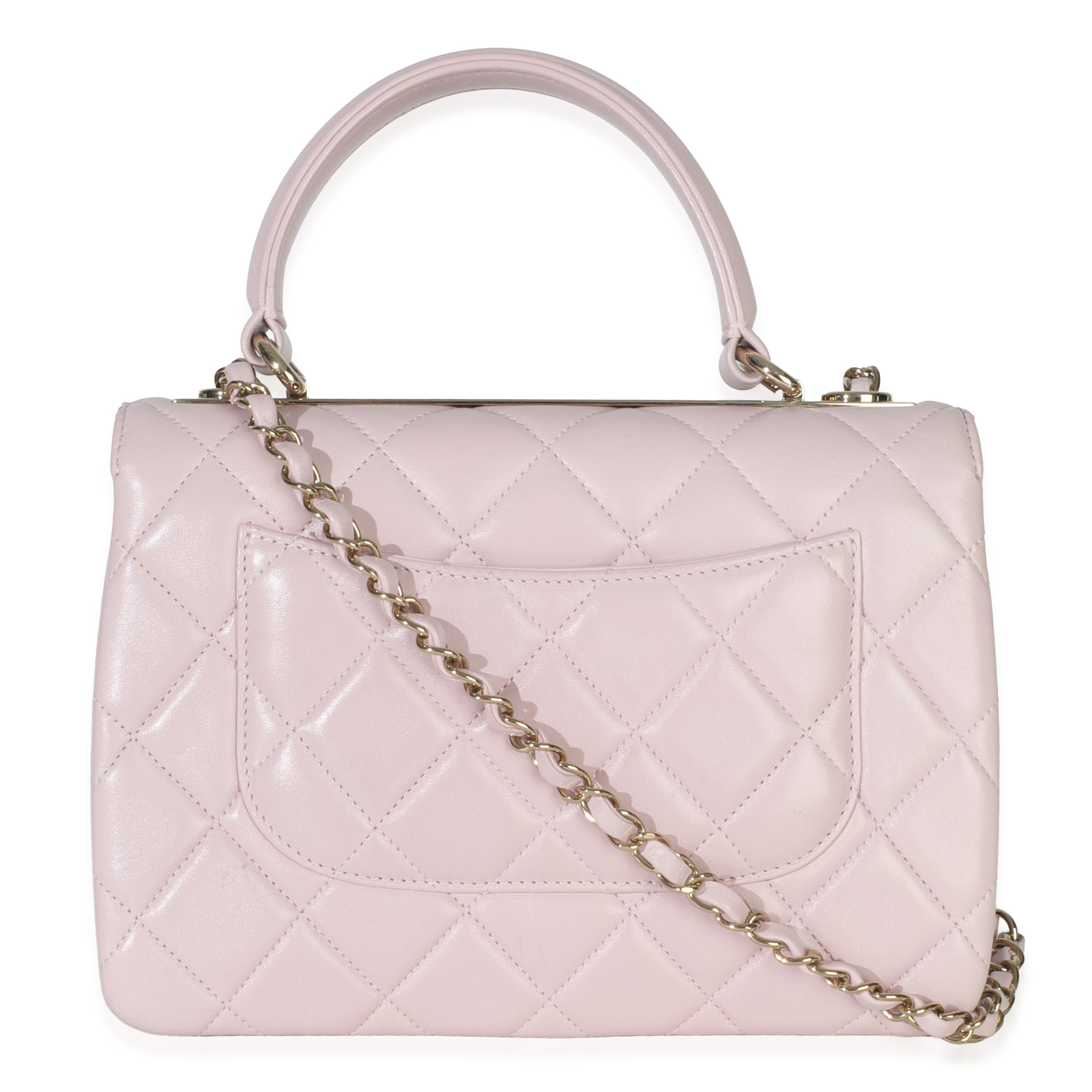 Light Pink Quilted Lambskin Small Trendy CC Dual Handle Flap Bag
