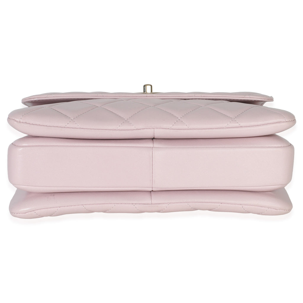 Light Pink Quilted Lambskin Small Trendy CC Dual Handle Flap Bag