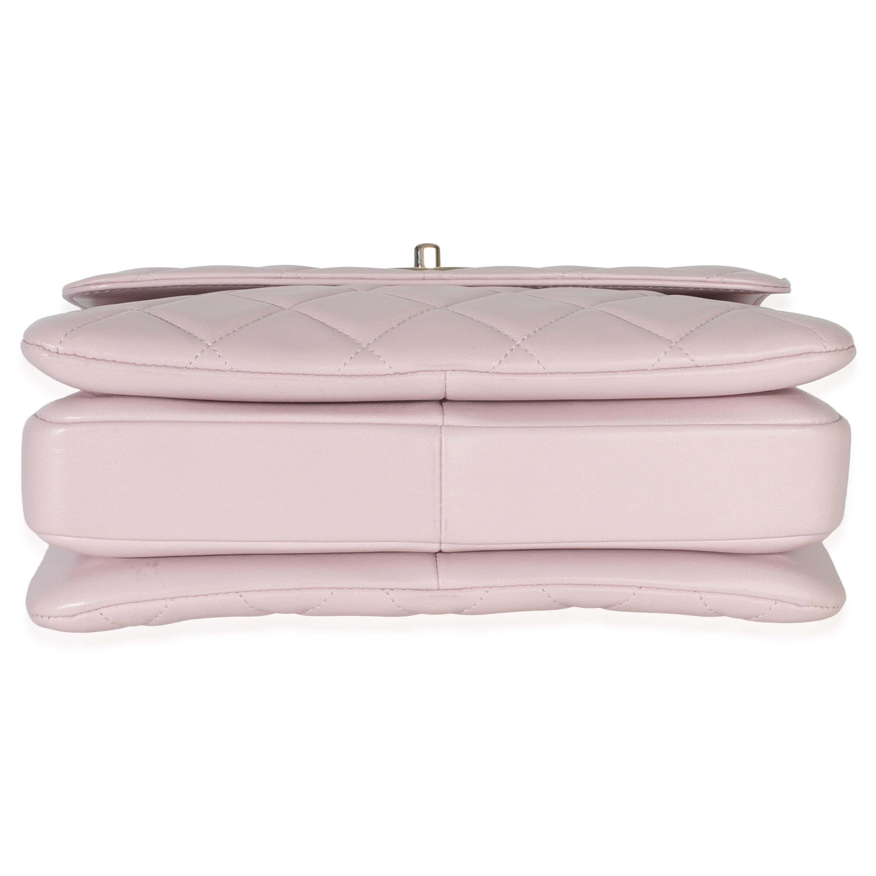 Light Pink Quilted Lambskin Small Trendy CC Dual Handle Flap Bag