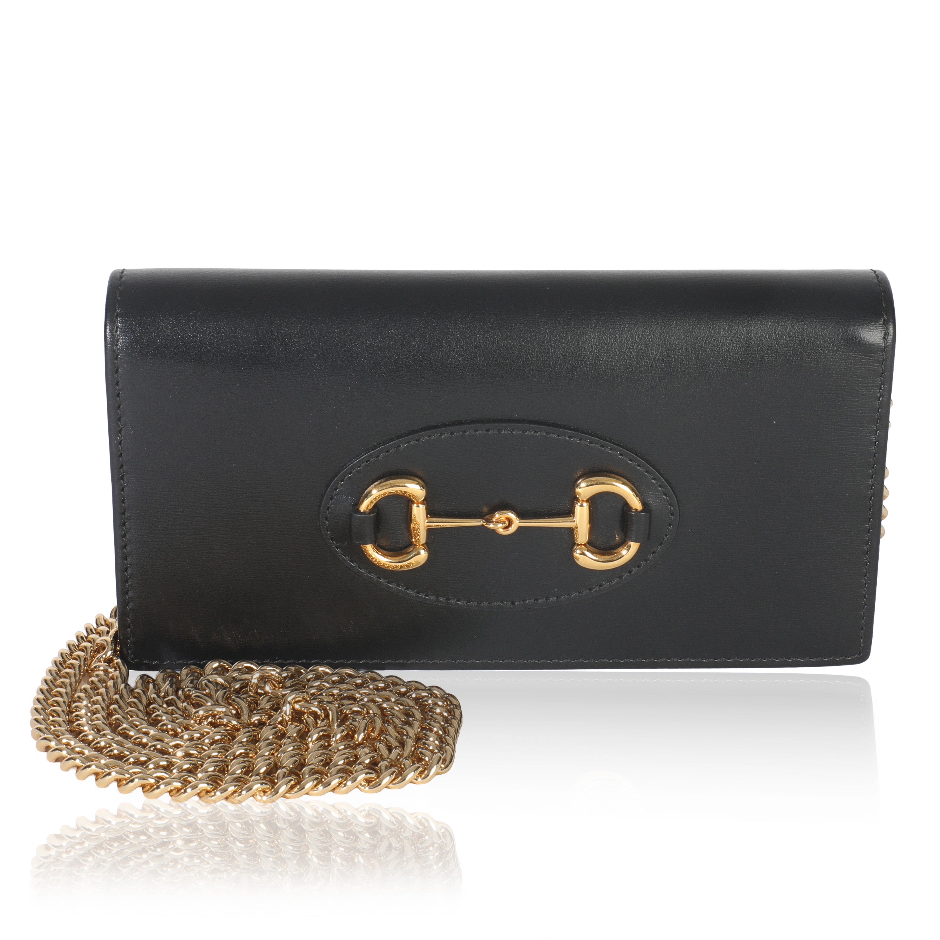 Black Azalea Calfskin Horsebit 1955 Wallet On Chain