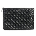 Black Quilted Patent Large Cosmetic O-Case
