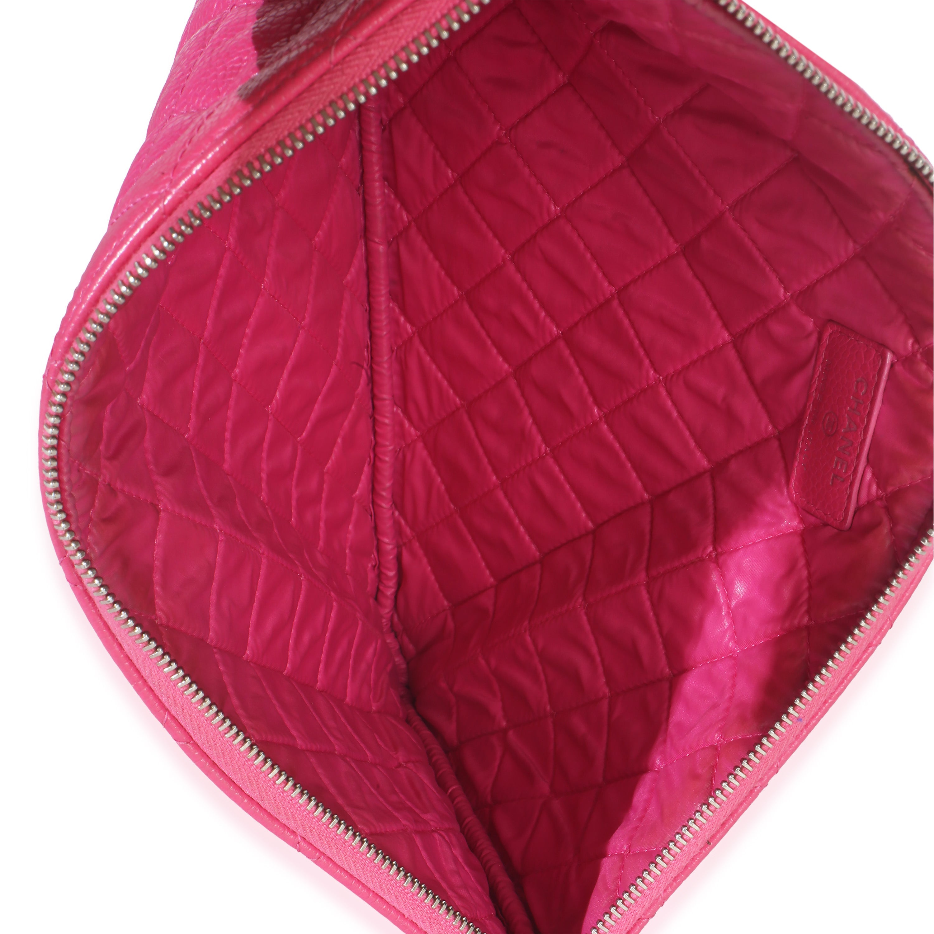 Pink Quilted Lambskin Medium Casino Beauty CC Cosmetic Case
