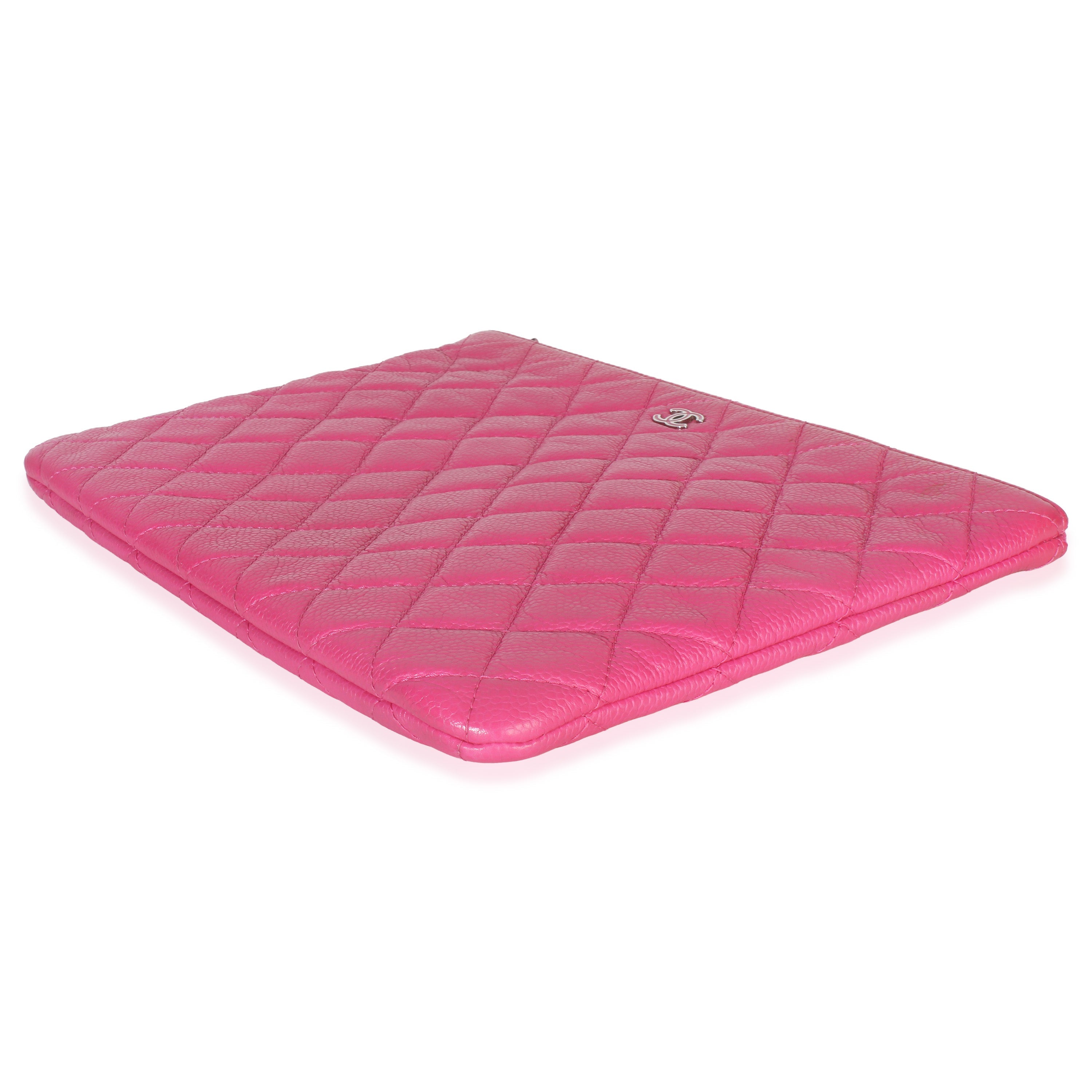 Pink Quilted Lambskin Medium Casino Beauty CC Cosmetic Case