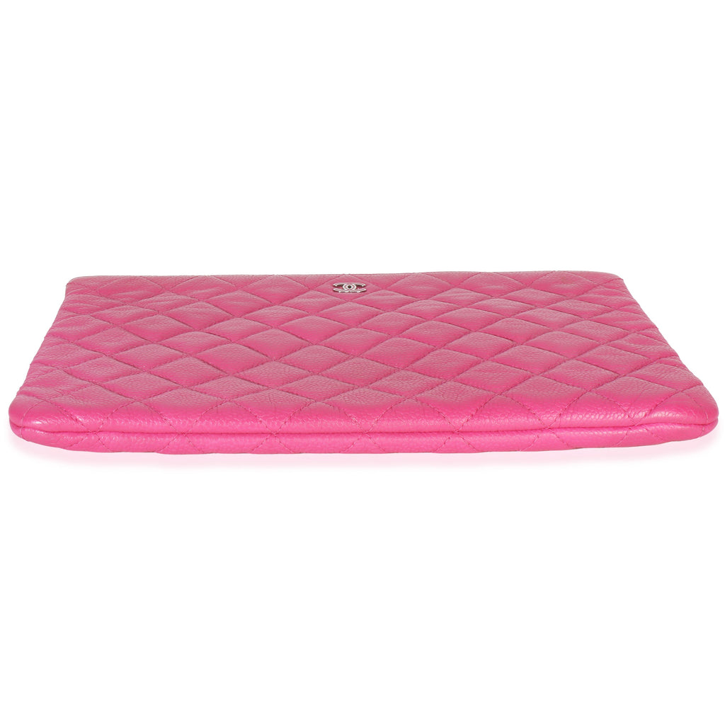 Pink Quilted Lambskin Medium Casino Beauty CC Cosmetic Case