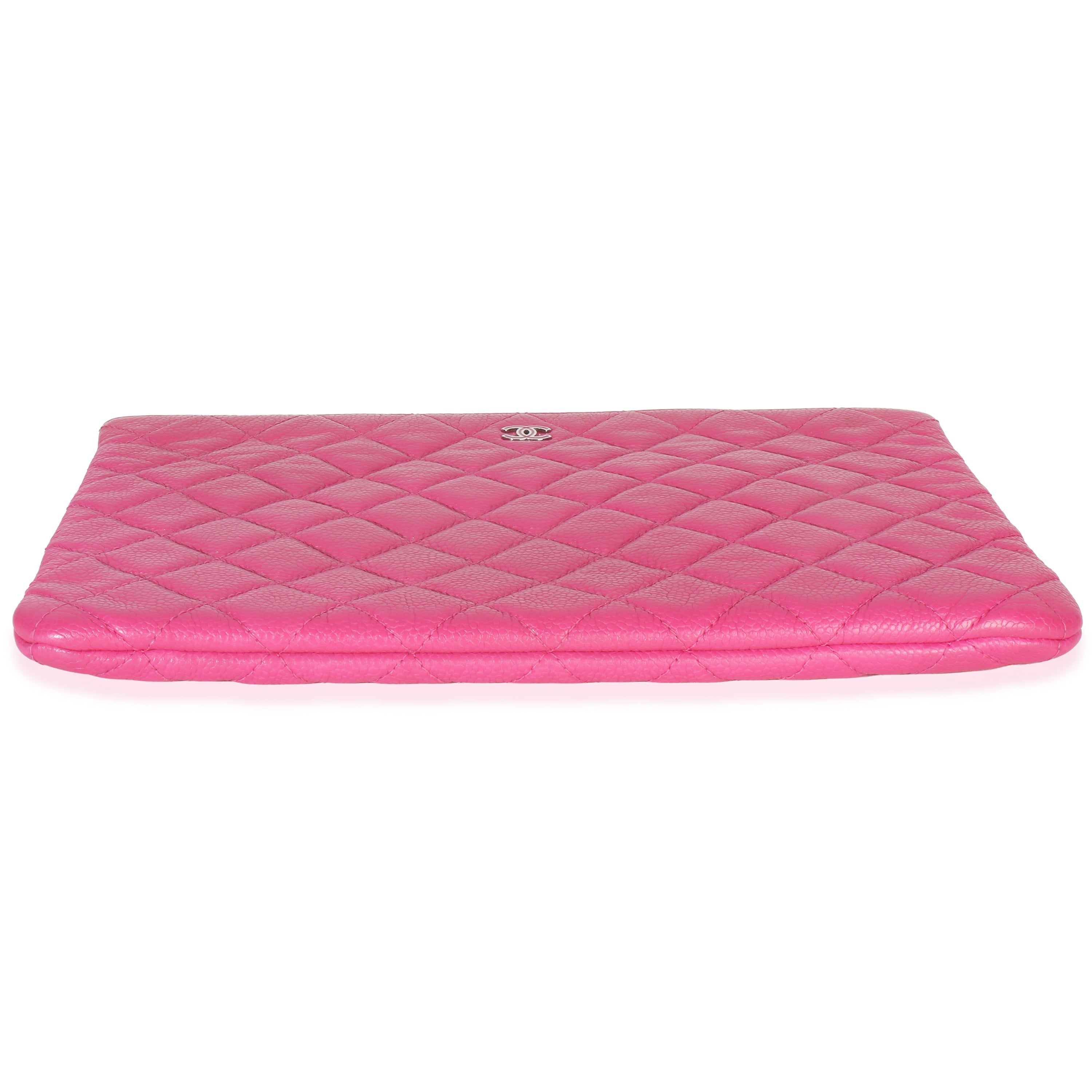 Pink Quilted Lambskin Medium Casino Beauty CC Cosmetic Case