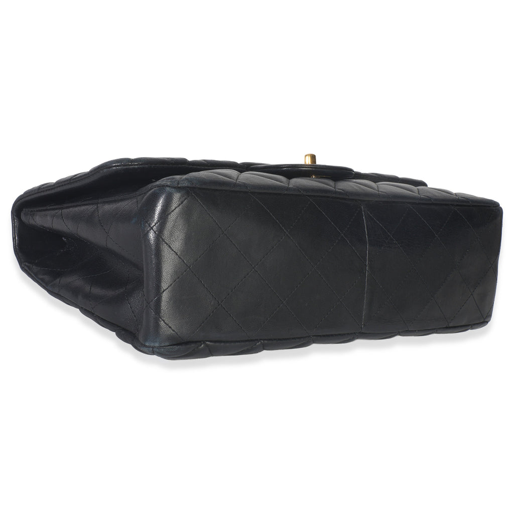 Black Quilted Lambskin Jumbo Single Flap Bag