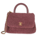 Pink Shearling Small Coco Top Handle Bag