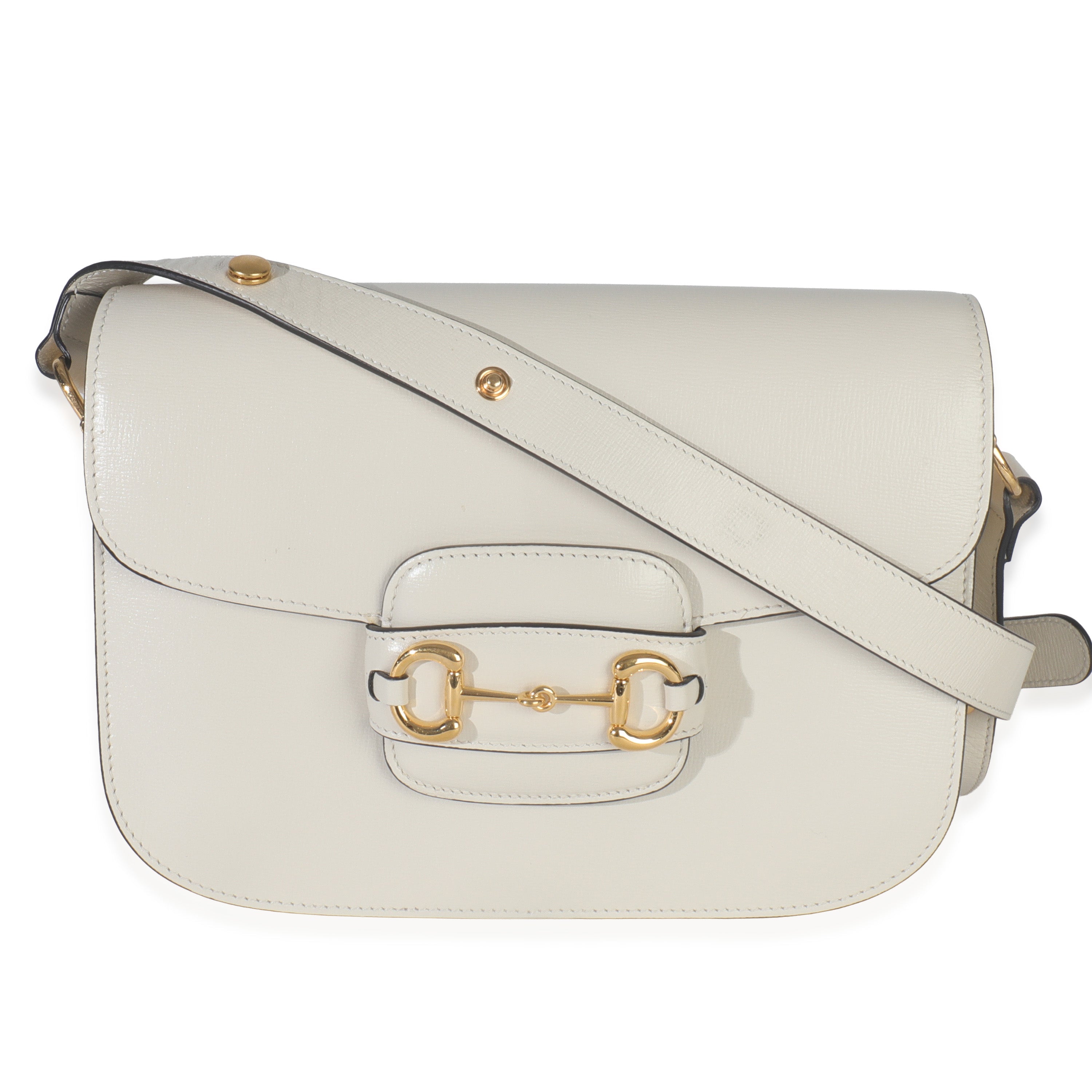 Mystic White Azalea Calfskin Horsebit Small 1955 Shoulder Bag