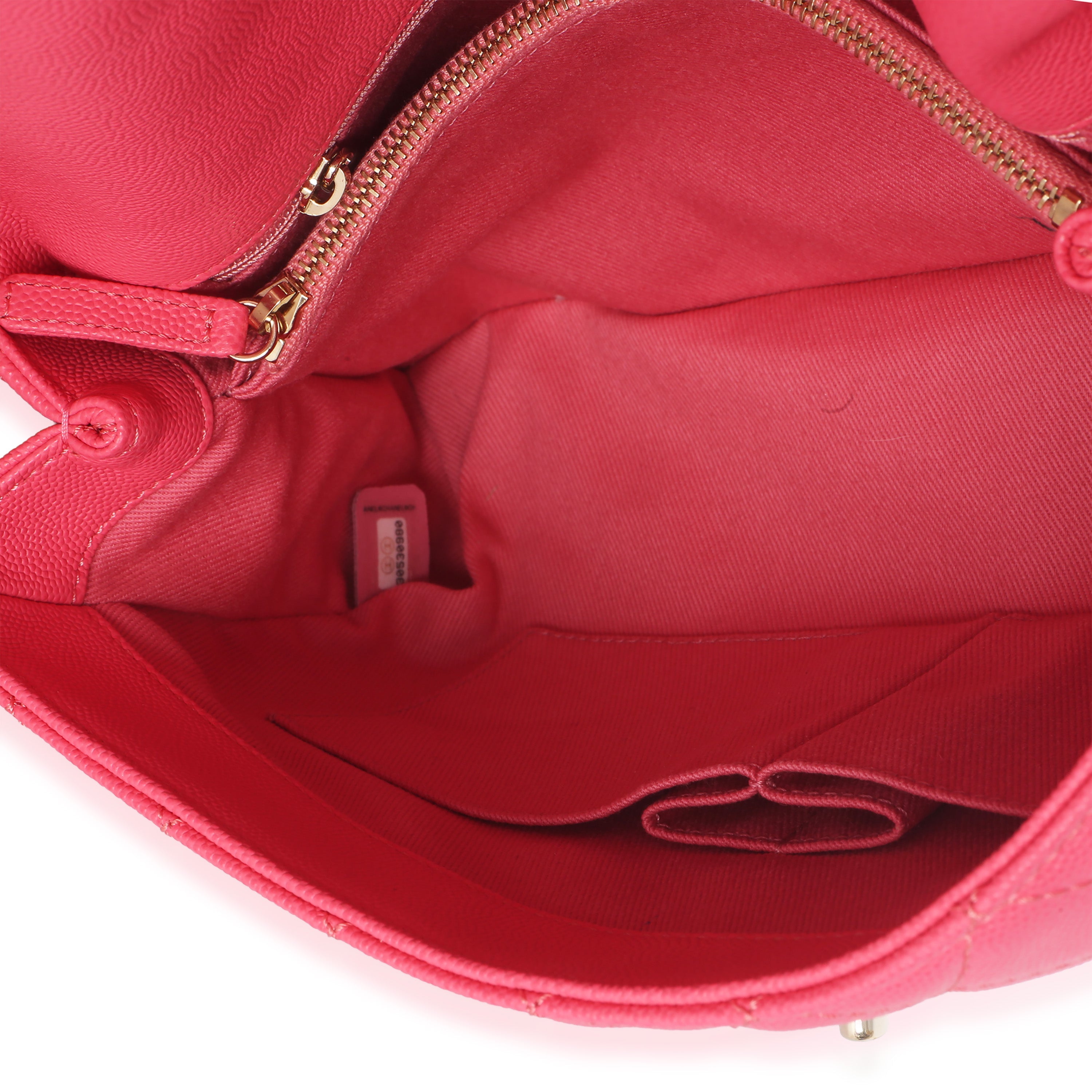 Pink Quilted Caviar Medium Coco Top Handle Flap Bag