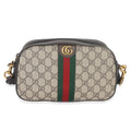 Beige GG Supreme Canvas Dollar Calfskin Web Ophidia Small Crossbody