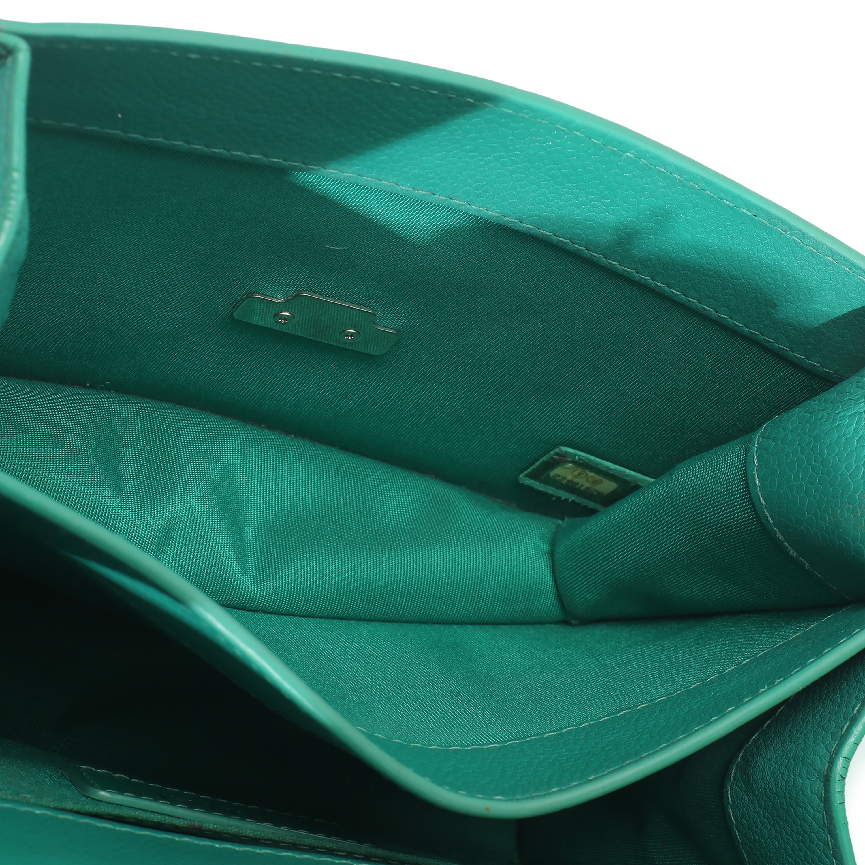 Green Quilted Calfskin Small CC Box Flap Bag