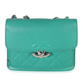 Green Quilted Calfskin Small CC Box Flap Bag