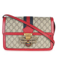 Red Calfskin GG Supreme Canvas Medium Margaret Shoulder Bag