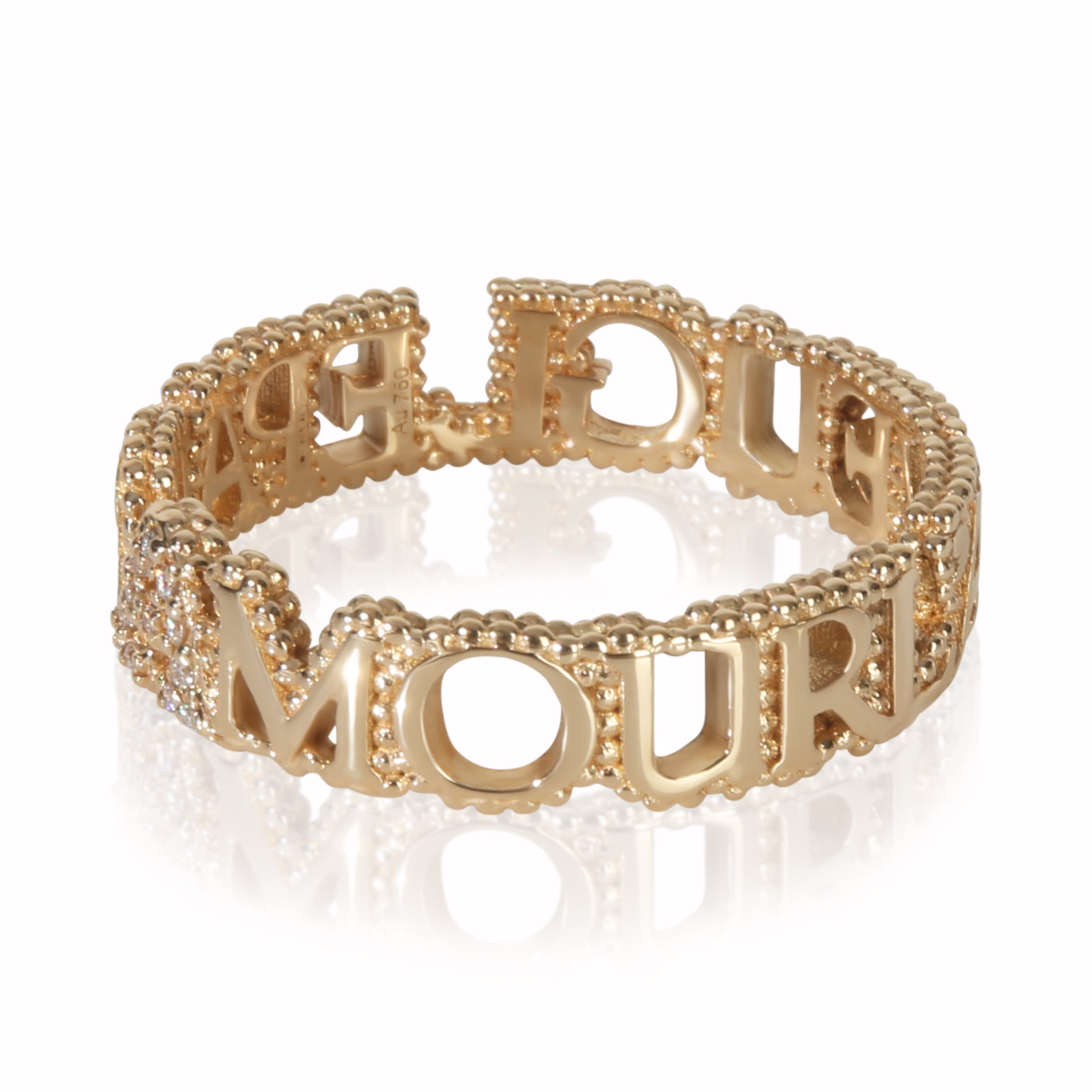 Yellow Gold Diamond LAveugle Par Amour Ring