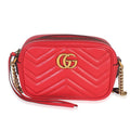 Hibiscus Red Matelasse Calfskin Small Marmont Camera Bag