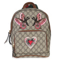 Beige GG Supreme Canvas Web Butterfly Embroidered Small Day Backpack