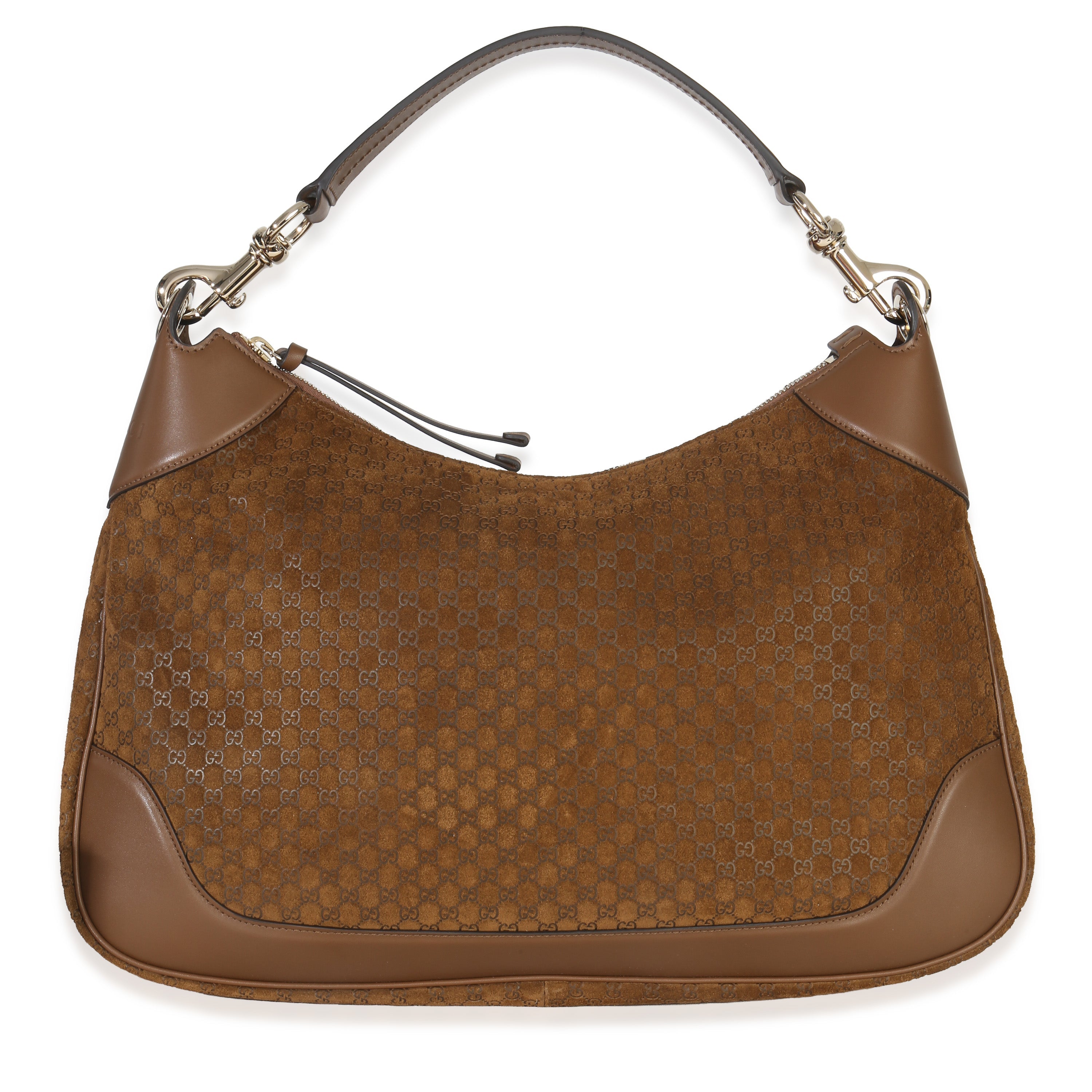 Brown GG Suede B Medium Shoulder Bag